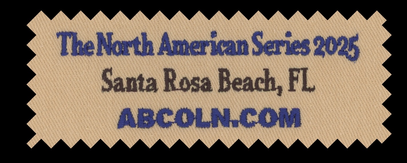 60 wt special digitizing - Santa Rosa Beach FL extremely small text and still crisp with holes not closing up on lower case o and a and e - by Abcoln.com