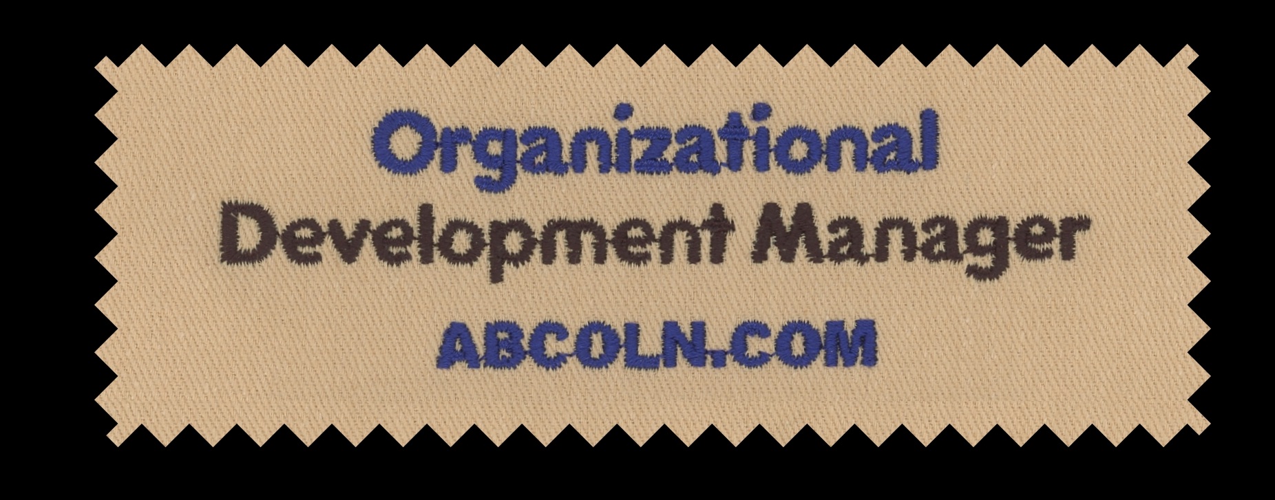 60 wt digitizing Development Manager small text holes=on text not closing up=and text is readable and crisp and legible by Abcoln.com